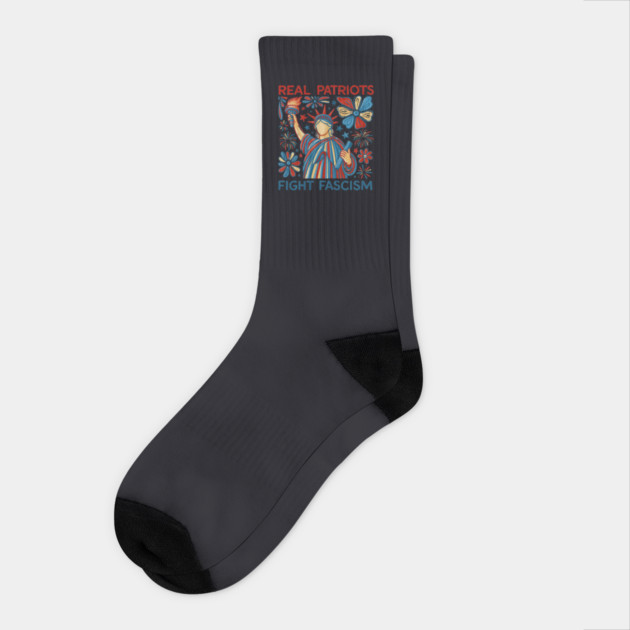 Real Patriots Fight Fascism Socks by Charles's Store 8
