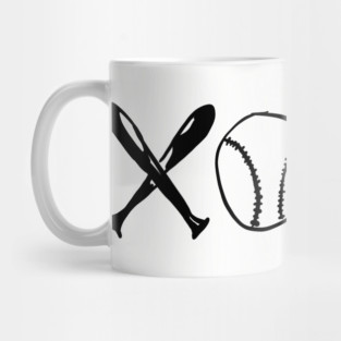 XOXO, Crossed Baseball Bats And Baseballs Mug