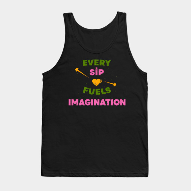 Sip Coffee Writing Flow of Words Tank Top by SR8891