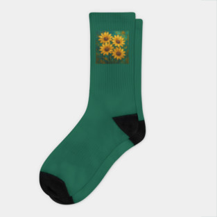 Golden Daisy Impasto Socks