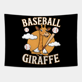 Baseball Giraffe – Funny Animal Sports Tapestry