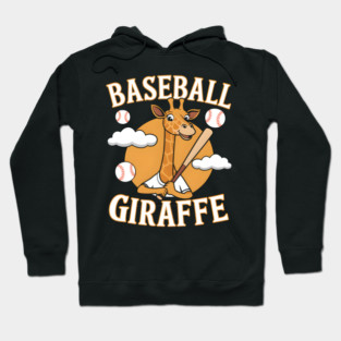 Baseball Giraffe – Funny Animal Sports Hoodie