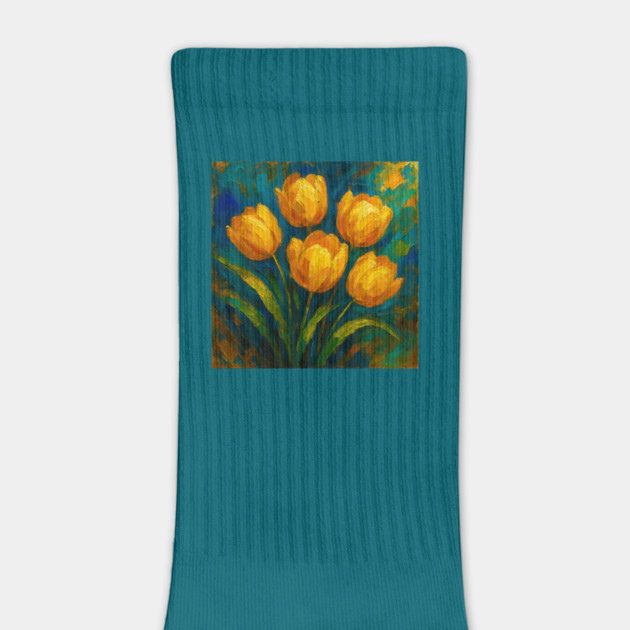 Yellow Tulip Impasto by Sharafeldin  's Store