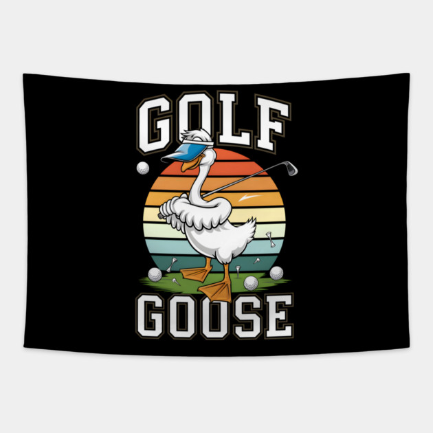 Funny Golf Goose T-Shirt – Hilarious Golfer Tapestry by MakerMind8.2