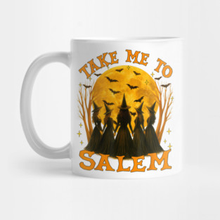 Take Me To Salem Halloween Feminist Witch Women Girls Mug