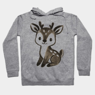 Minimalist Deer – Bold Monochrome Animal Design Hoodie