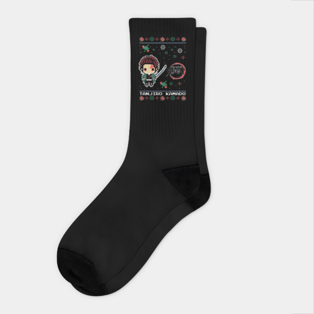 Cute Pixels Tanjiro - Demon Slayer Socks by Otaku Vibes