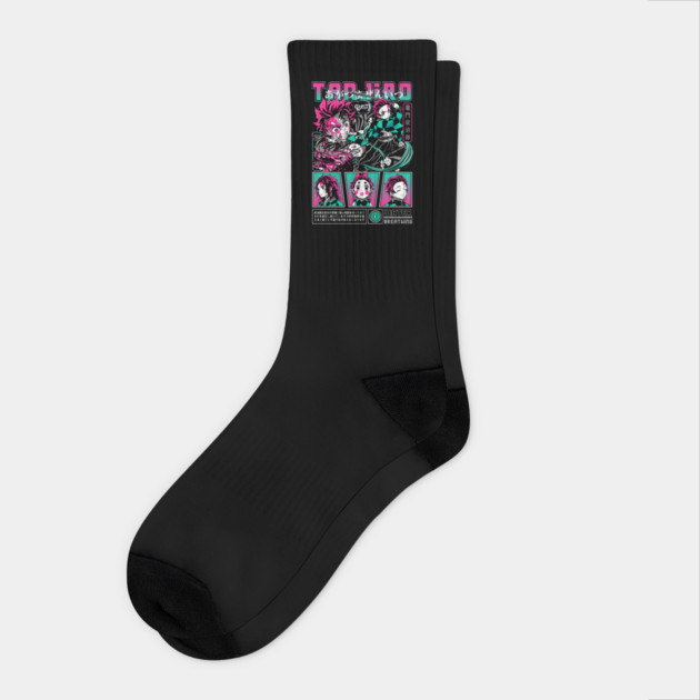 Demon Slayer Tanjiro Kamado Ready to Fight Socks by Otaku Vibes