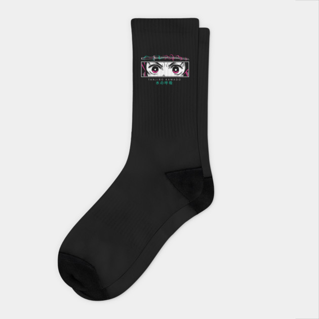 Tanjiro Kamado Eyes - Demon Slayer Socks by Otaku Vibes
