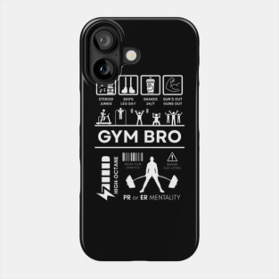 Gym Bro Fitness Humor Warning Label Design Phone Case