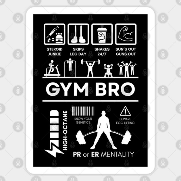 Gym Bro Fitness Humor Warning Label Design Sticker by TuncGK