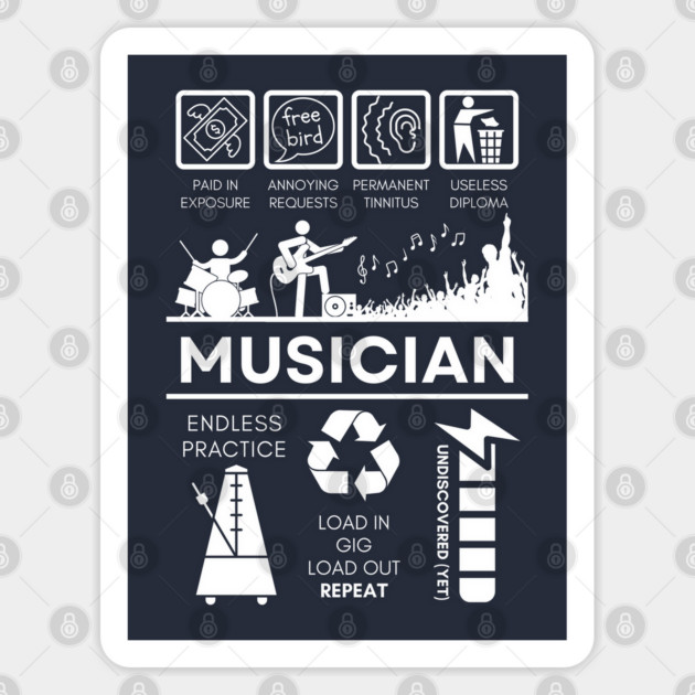 Musician Endless Practice Humor Design Music Lover Sticker by TuncGK