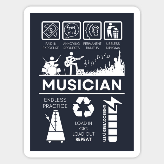 Musician Endless Practice Humor Design Music Lover Magnet by TuncGK