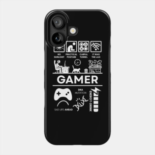 Gamer Life Warning Label Design Gaming Humor Phone Case