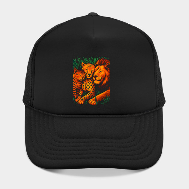 Big Cat Family Love Cat, Cheetah & Lion Art by logiamerch