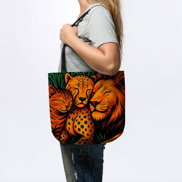 Big Cat Family Love Cat, Cheetah & Lion Art by logiamerch