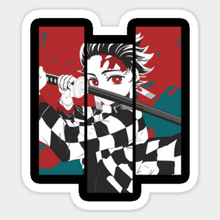 Tanjiro Kamado Red Art - Demon Slayer Sticker