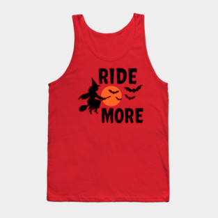 Ride More - Flying Halloween Witch with Bats and Moon Tank Top