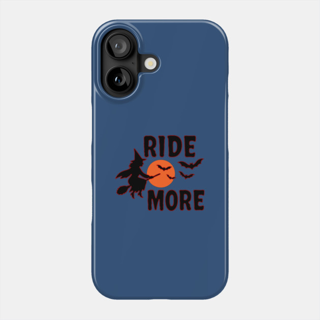 Ride More - Flying Halloween Witch with Bats and Moon Phone Case by DonWillisJrArt