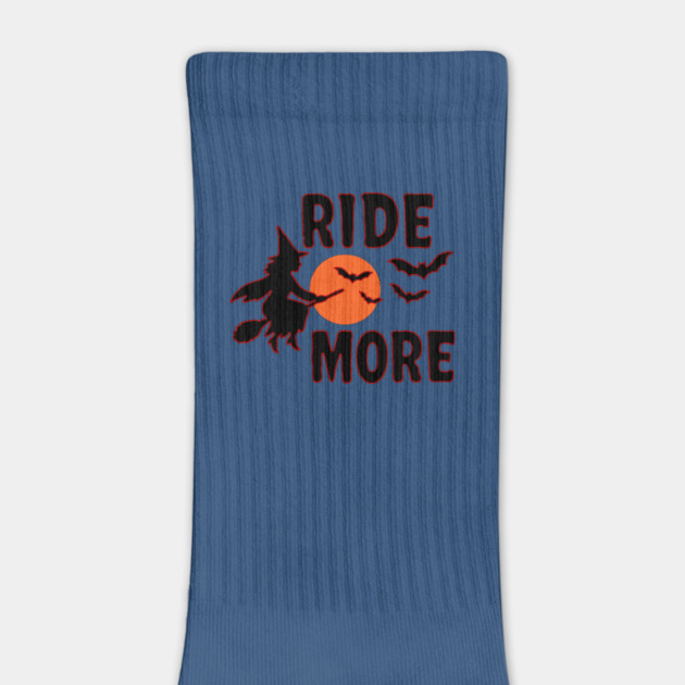 Ride More - Flying Halloween Witch with Bats and Moon by DonWillisJrArt