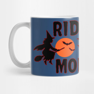 Ride More - Flying Halloween Witch with Bats and Moon Mug