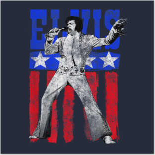Elvis Presley American Flag Posters and Art