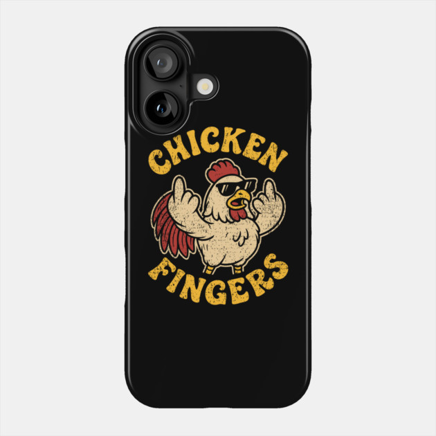 Angry Chicken Flipping Off Middle Fingers Pun Cluck Off Phone Case by Anticorporati