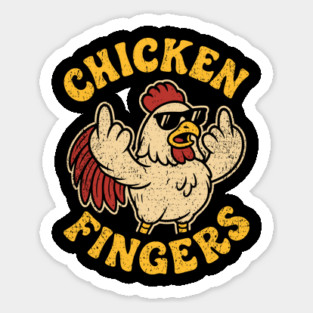 Angry Chicken Flipping Off Middle Fingers Pun Cluck Off Magnet