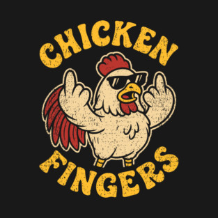Angry Chicken Flipping Off Middle Fingers Pun Cluck Off T-Shirt