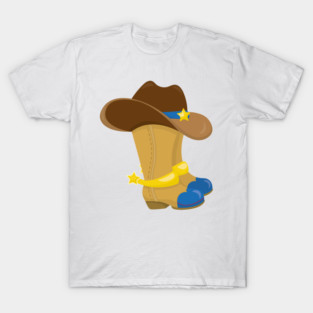 Cowboy Boots, Sheriff Hat, Sheriff Star, Wild West, Western T-Shirt