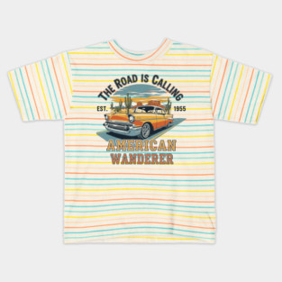 AUG-95 Vintage Classic Car Road Trip The Road Is Calling Kids T-Shirt