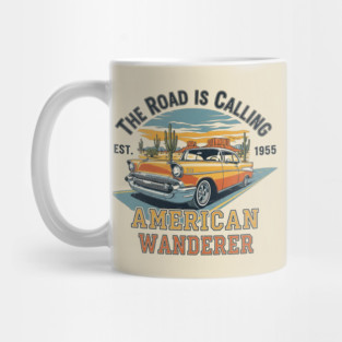 AUG-95 Vintage Classic Car Road Trip The Road Is Calling Mug