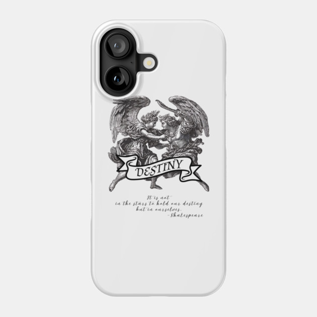 Renaissance Etching - Two Angels Fighting - Quote by Shakespeare Phone Case by TuncGK