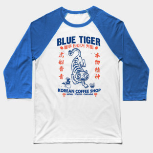 Blue tiger Baseball T-Shirt