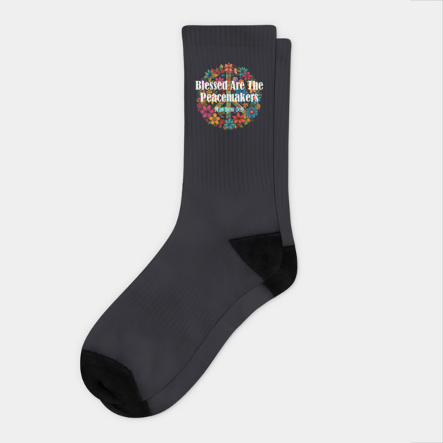Blessed Are The Peacemakers Matthew 5:9 Socks by Charles's Store 8