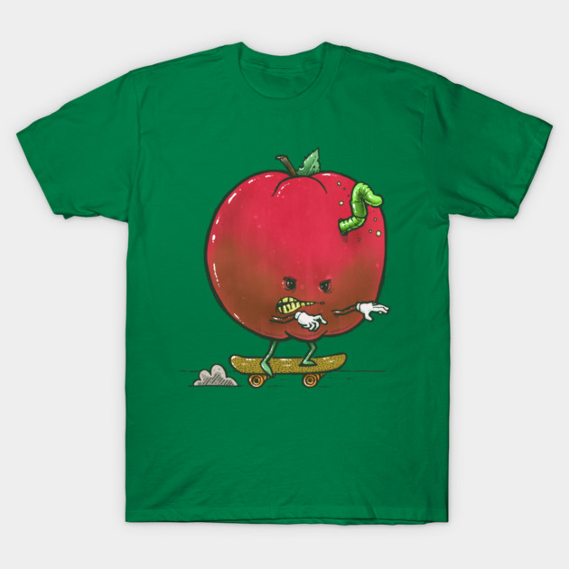 Rotten Apple Skater T-Shirt by ghosteyedcat