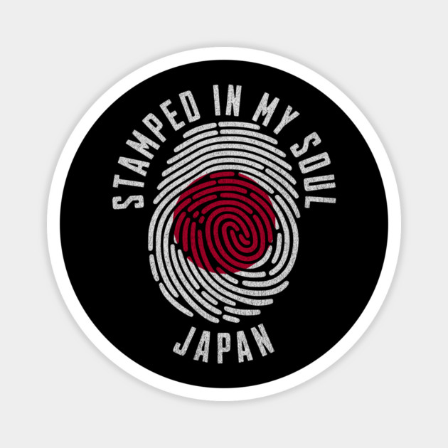 Stamped in My Soul Japan Flag Design Japanese Pride Magnet by Yesteeyear