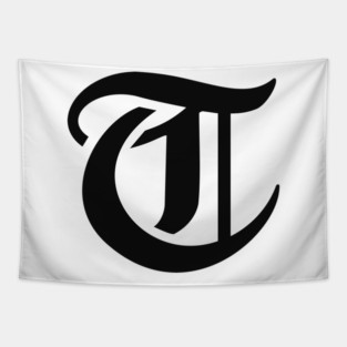 Tracen T - Old English Gothic Letter - (Black) Tapestry