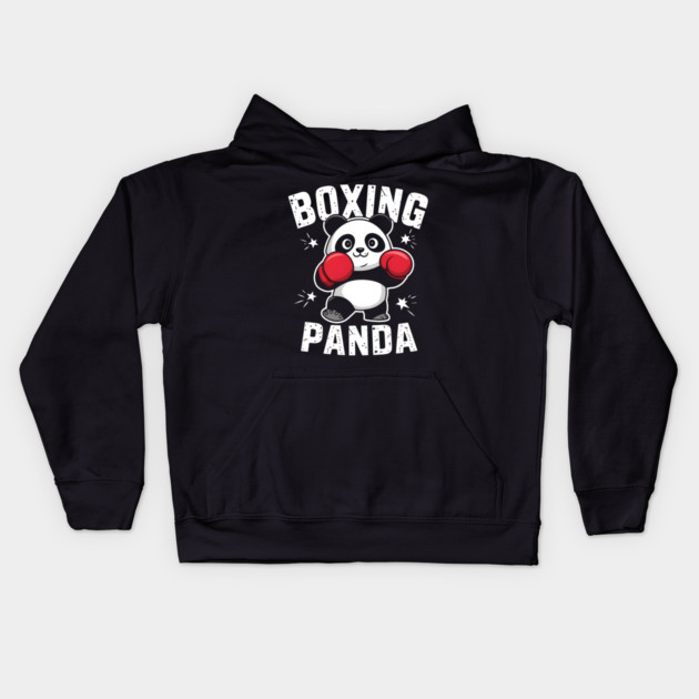 Boxing Panda – Cute Funny Panda Boxer Kids Hoodie by MakerMind8.2