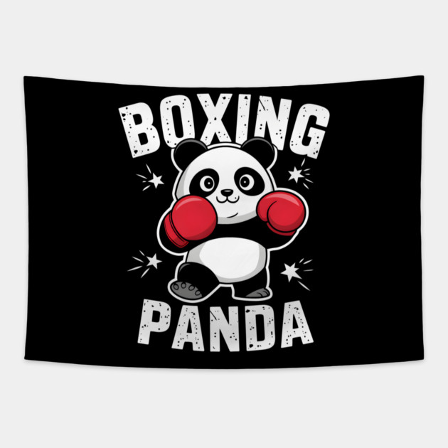 Boxing Panda – Cute Funny Panda Boxer Tapestry by MakerMind8.2