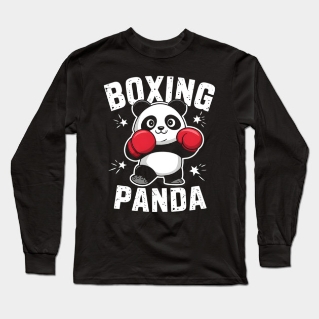 Boxing Panda – Cute Funny Panda Boxer Long Sleeve T-Shirt by MakerMind8.2