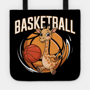 Cute Giraffe Playing Basketball – Funny Sports Animal Tote