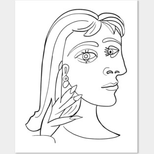 Picasso Woman's head #5 Lineart Posters and Art
