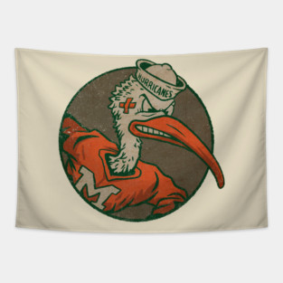 Miami hurricanes // vintage design Tapestry