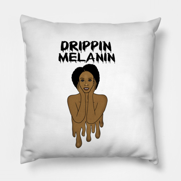 Drippin Melanin Afro Black History Pillow by logiamerch