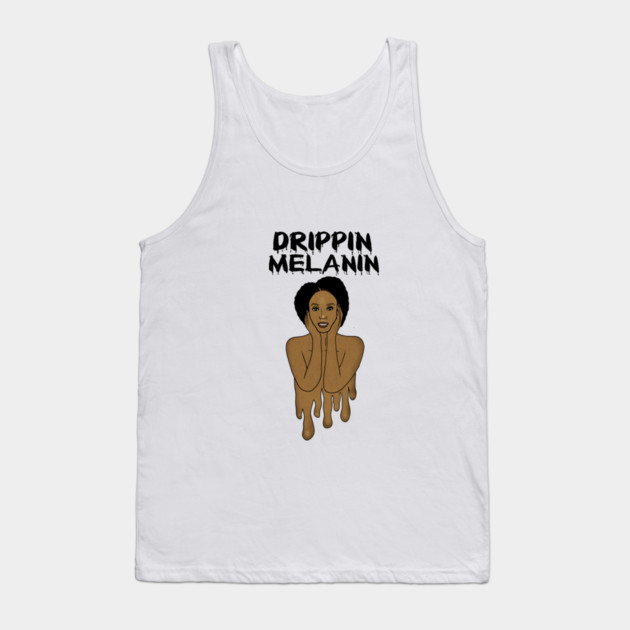 Drippin Melanin Afro Black History Tank Top by logiamerch