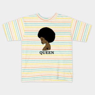 Afro Melanin Queen Black African History Kids T-Shirt