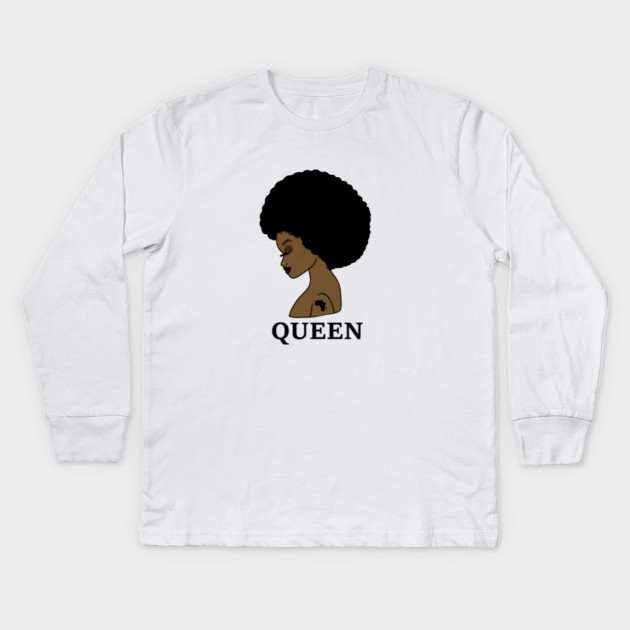 Afro Melanin Queen Black African History Kids Long Sleeve T-Shirt by logiamerch