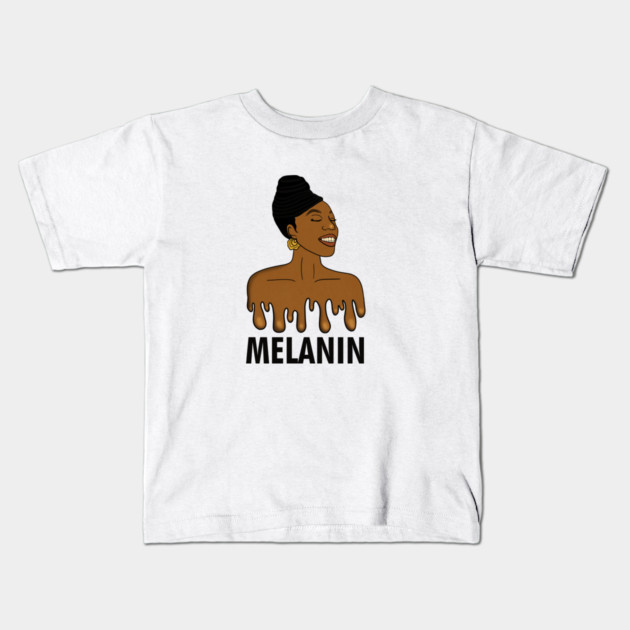 Drippin Melanin Afro Black History Kids T-Shirt by logiamerch