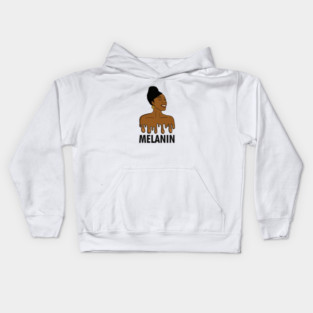 Drippin Melanin Afro Black History Kids Hoodie